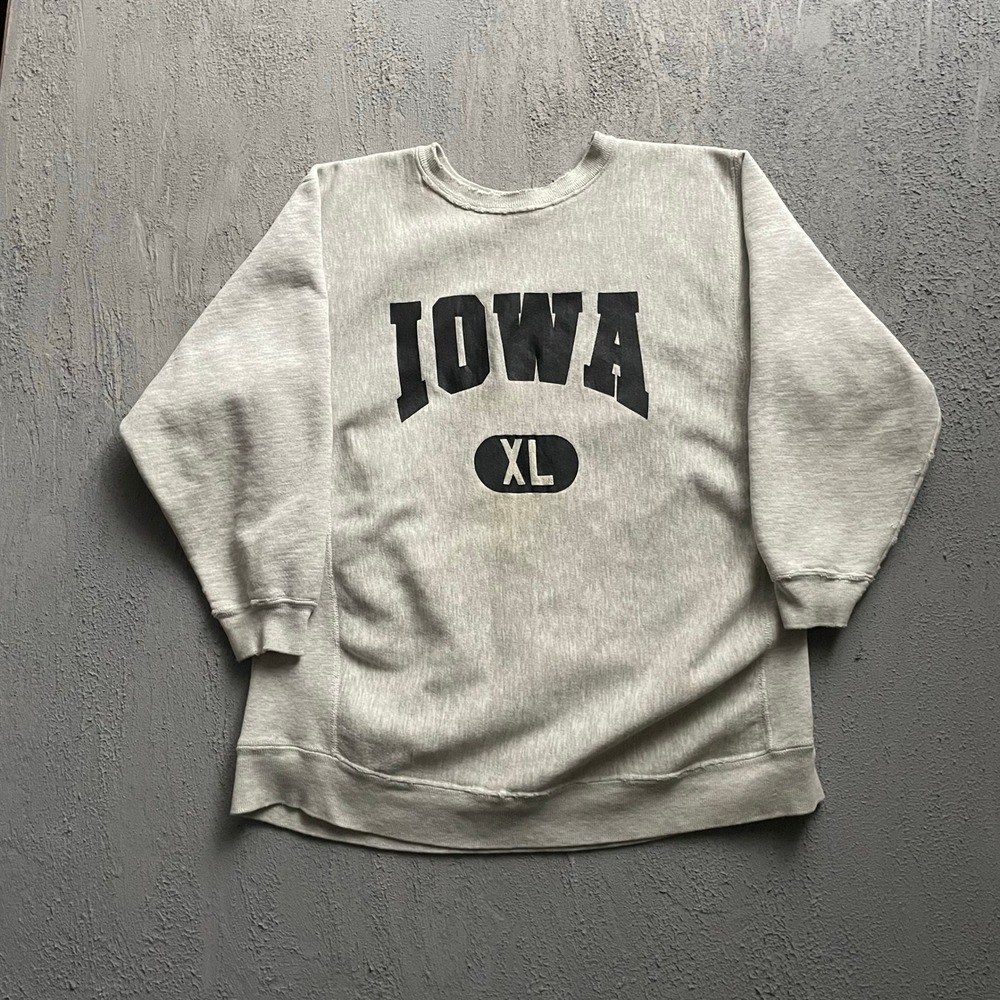 Vintage Iowa Sweatshirt Mens XL Grey 90s XL Bassett-Walker Graphic